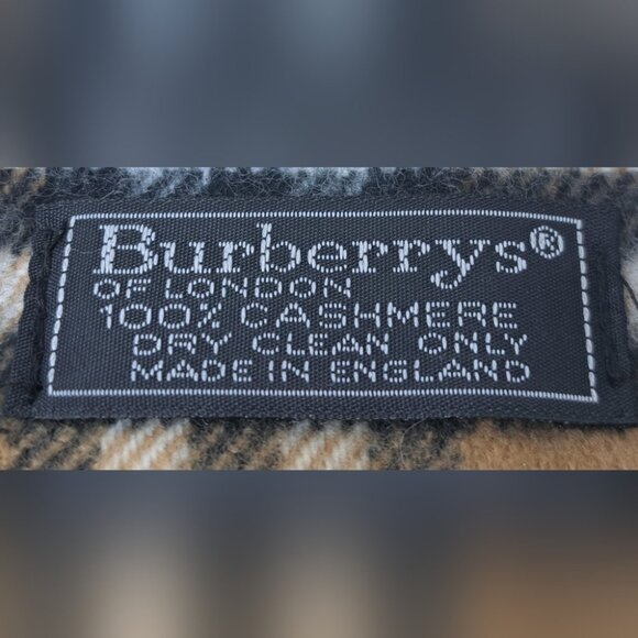 Burberry Vintage Scarf Nova Check Cashmere Wool England Camel 90s Y2K 61" x 11.5 - Picture 4 of 10